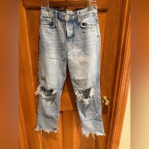 Free People Light Blue Jeans cropped rigid mid rise size 24
